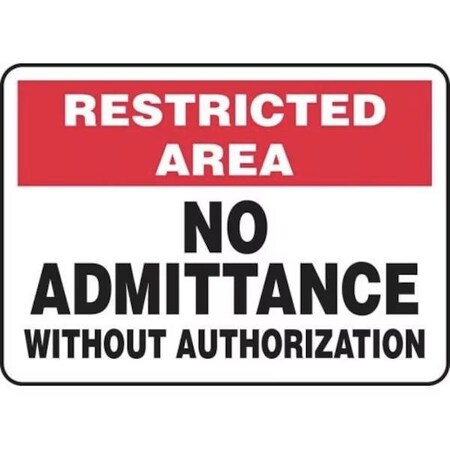 Accuform RESTRICTED AREA NO ADMITTANCE MADM986XV MADM986XV